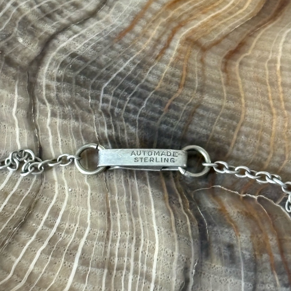 Automade Sterling Silver Chain with Desert Jasper Necklace Circa ‘34 - ‘72 - Picture 6 of 7
